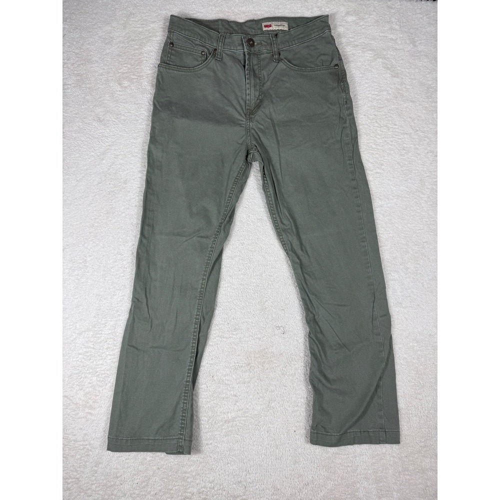 Wrangler Straight Fit Pants Mens 29x30 Green Excellent Stretch Cotton Chino